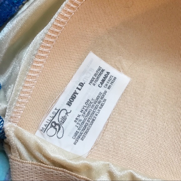 Blue Floral Print One Piece Bathing Suit - Picture 3 of 6